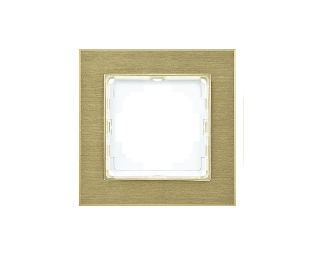 ალუმინის ერთიანი ჩარჩო alegra gold - 25AN0091 — როზეტები და ჩამრთველები